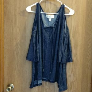 Cold shoulder dressy top